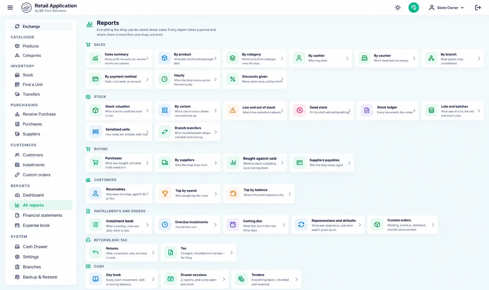 Retail POS Software: All reports
